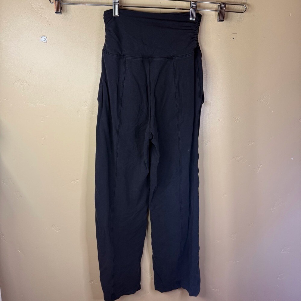 Lululemon RARE‎ Take It Easy High Waisted Black Leggings Size 2 Active Wide Leg - Picture 6 of 10